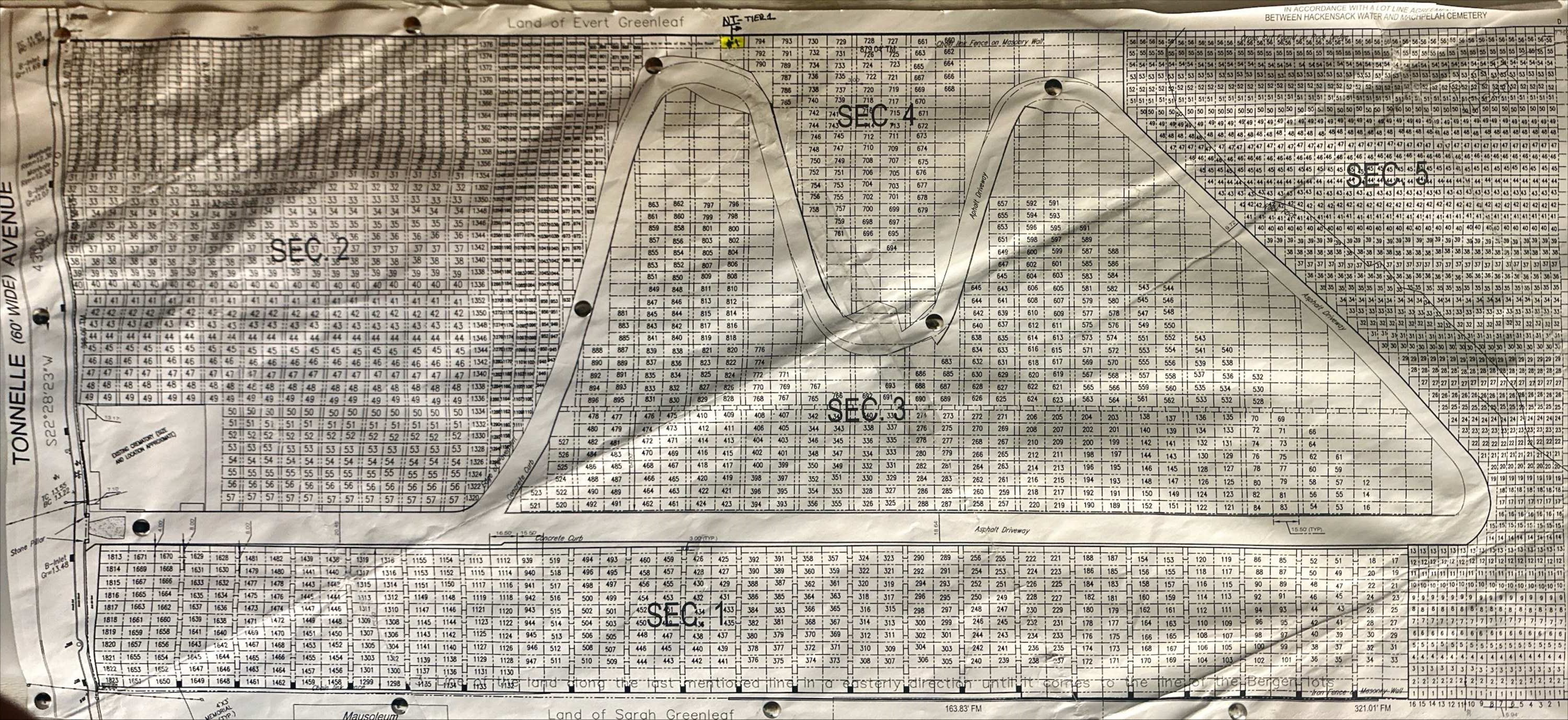 Section map for Hudson Cemetery & Crematory