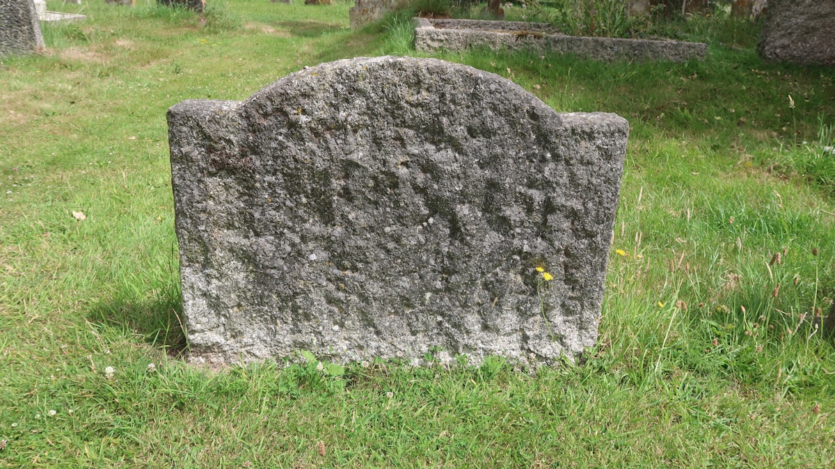 Flat granite lawn-level marker